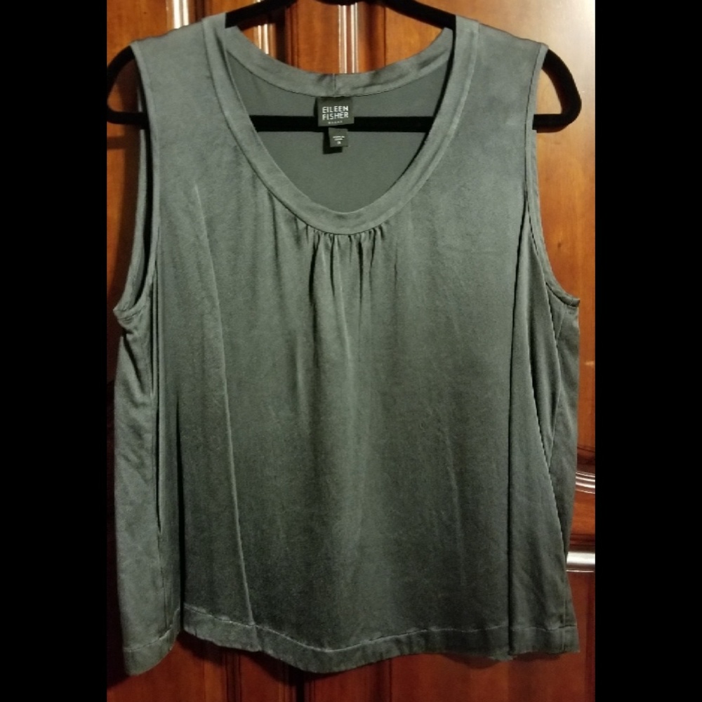 Thick silk cashmere gray dress tank
